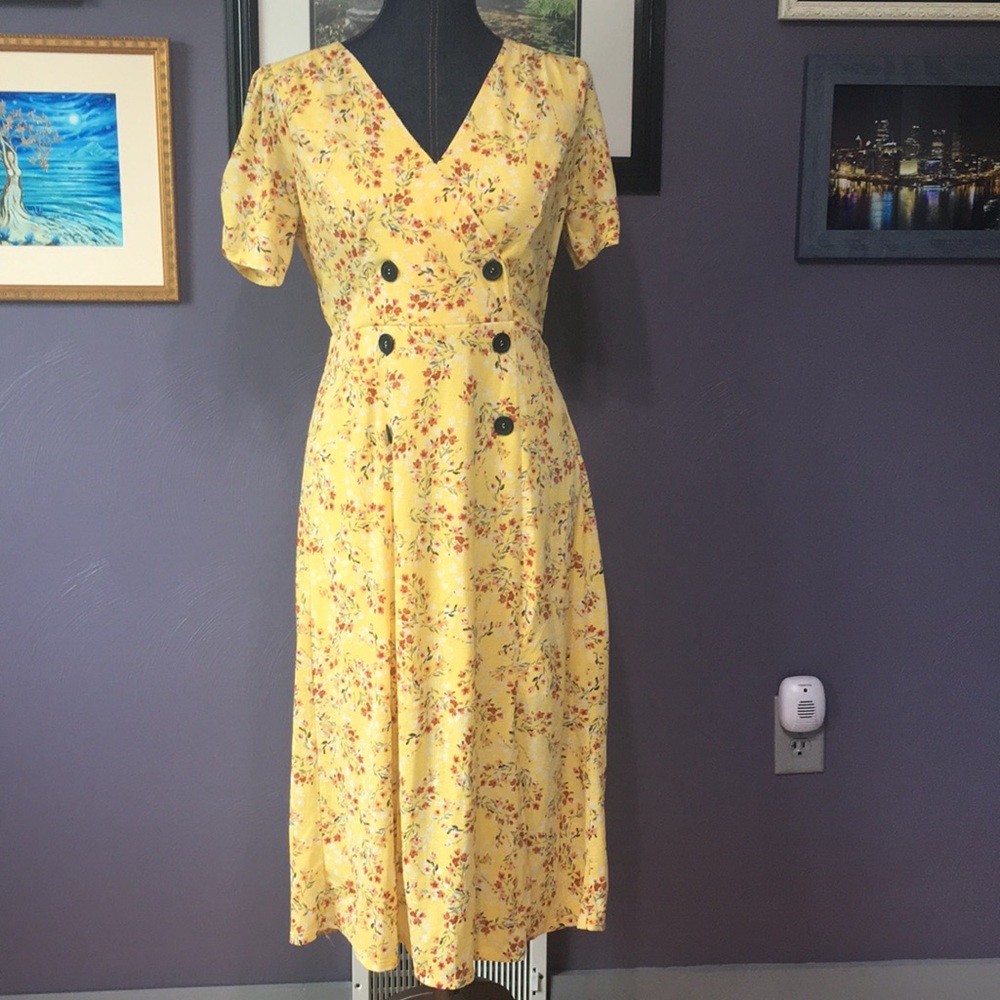 FINAL SALE! Modcloth Yellow Floral Dress-BUY ME!